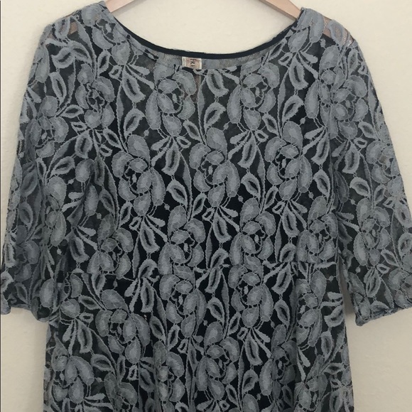 Free People Black and Gray Lace Dress - Picture 6 of 11